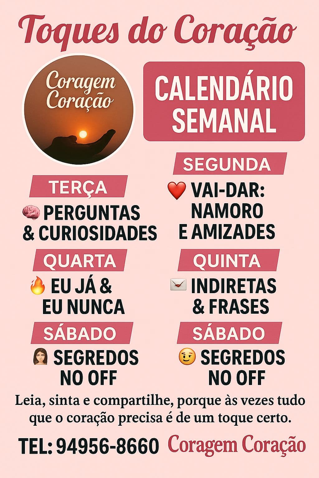 Toques do coração 💖